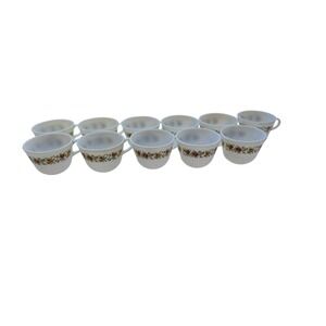Lot of 11 Vintage Pyrex Spice of Life Milk glass Coffee Cups Mugs 6 oz